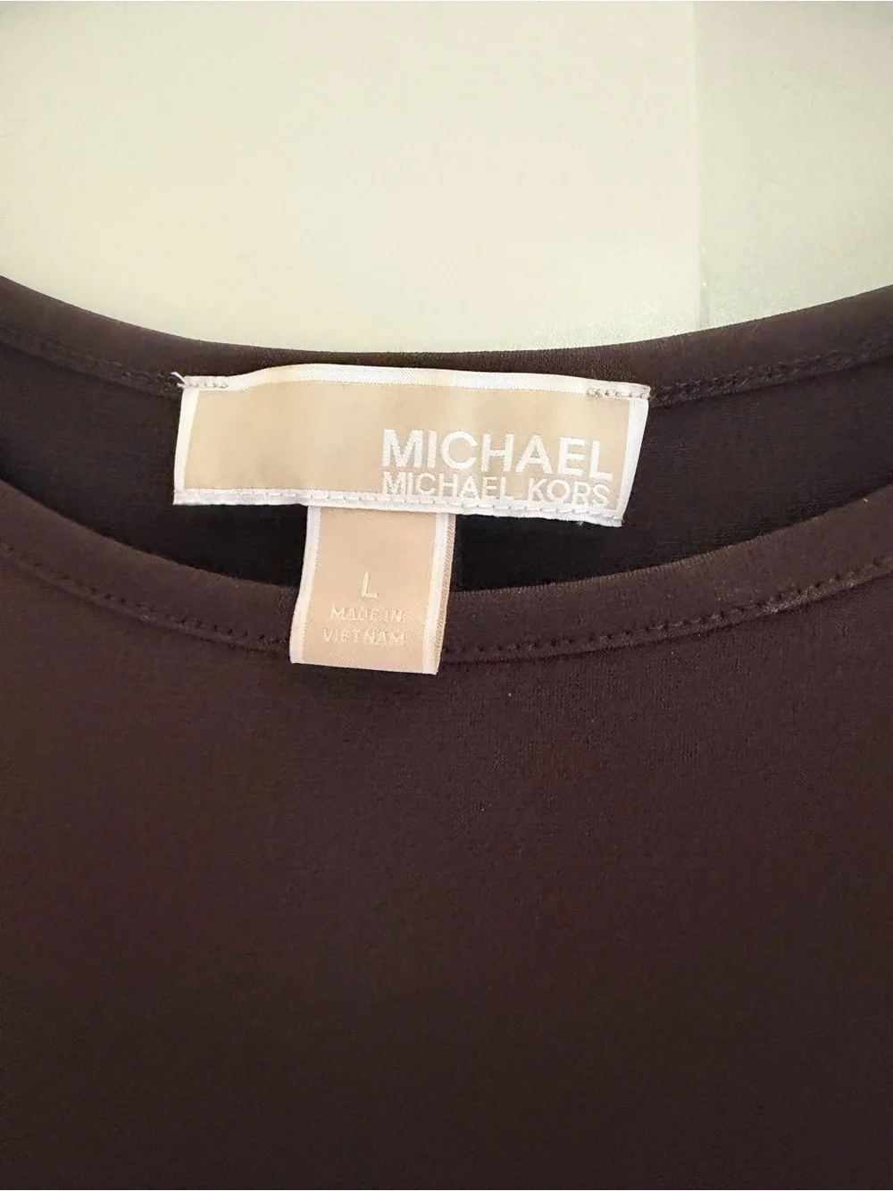Michael Kors Brown Midi Dress with Gold Stud Trim
